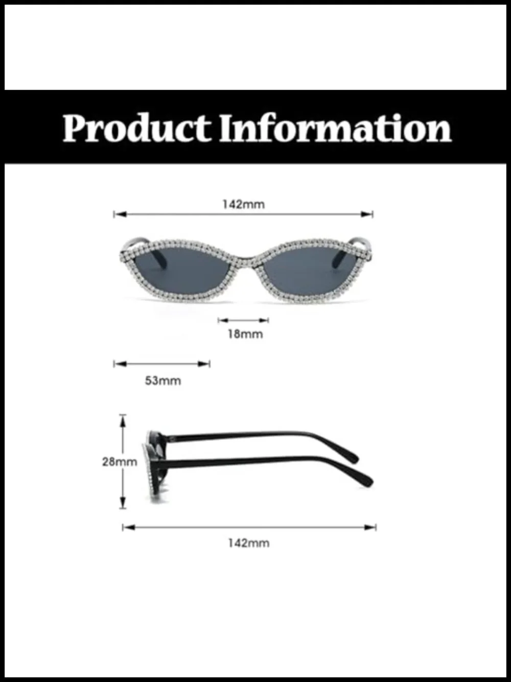 Rhinestone Cat Eye Oval Sunglasses for Women Retro Bling Party Shades UV400
